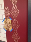 Applying Acanthus Stencil